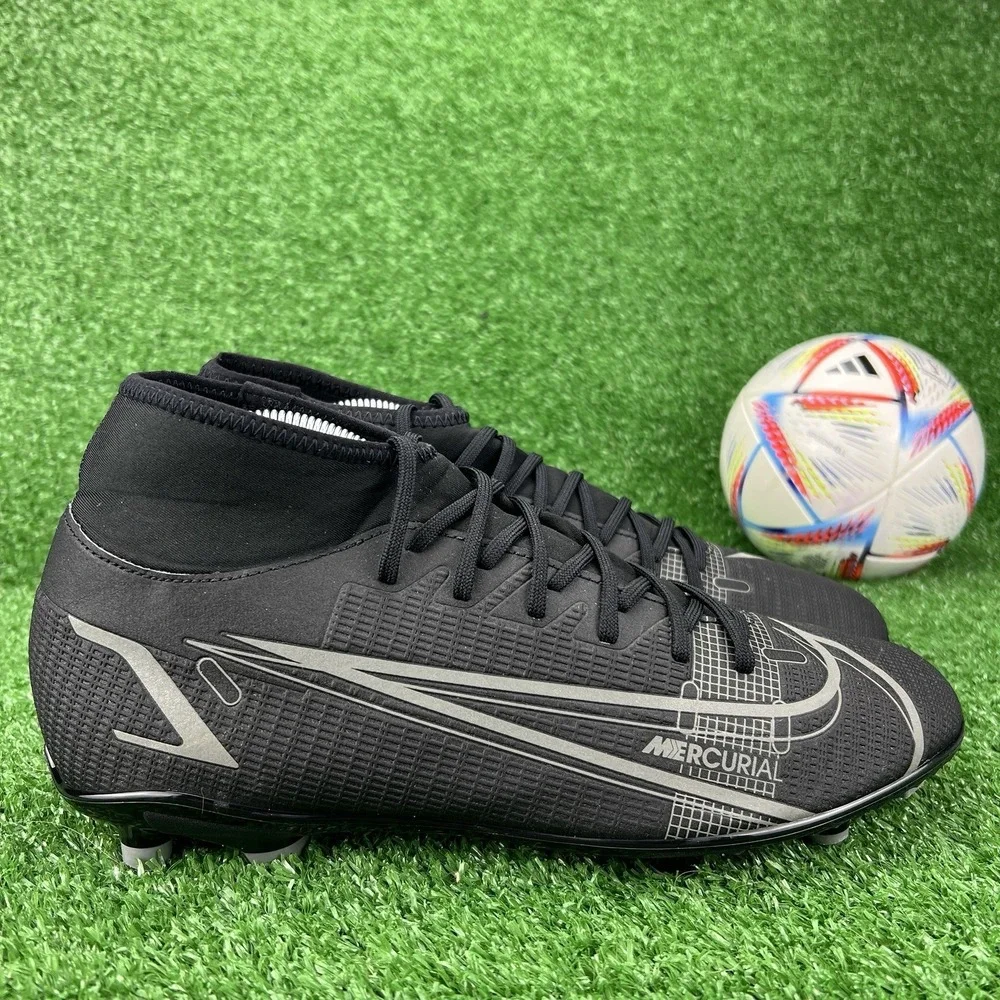 Nike Superfly 8 Club FG/MG Men's 9 Soccer Cleats CV0852 004 Black Iron Grey Boot